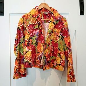 CHICO'S vintage jacket, Y2K Multicolored Print, Vintage Blazer, Medium